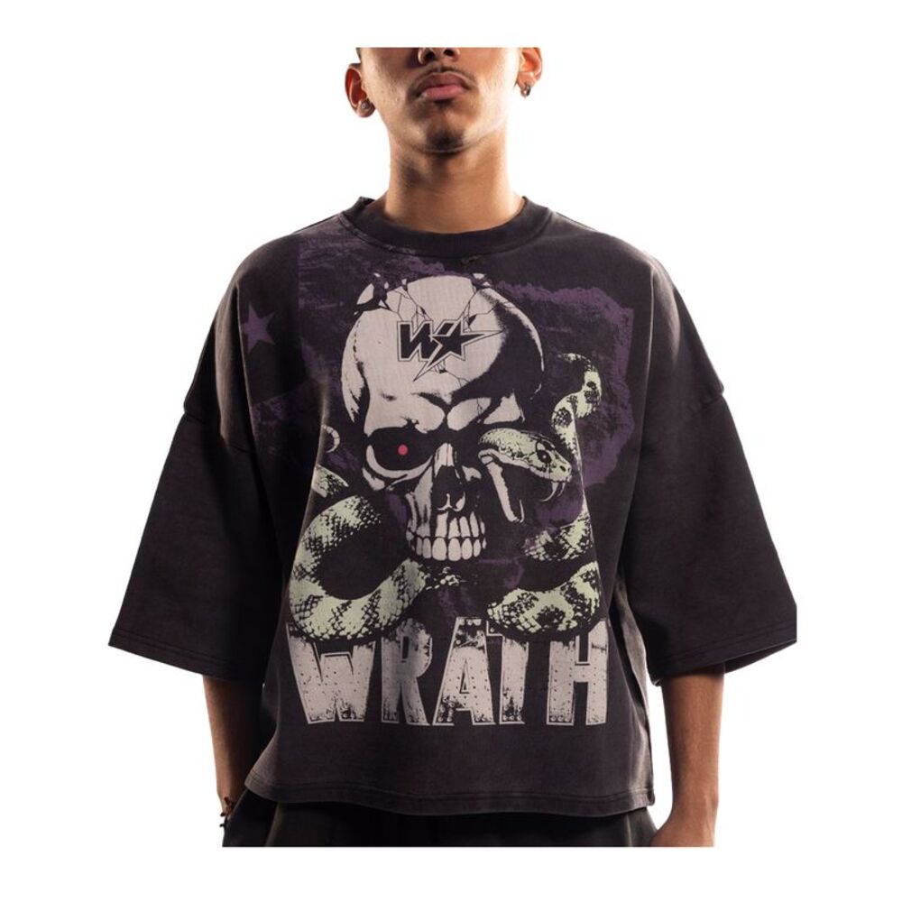 Wrathboy Crew Neck T-Shirt Sin Now Cry Later Mens Black WB05-115
